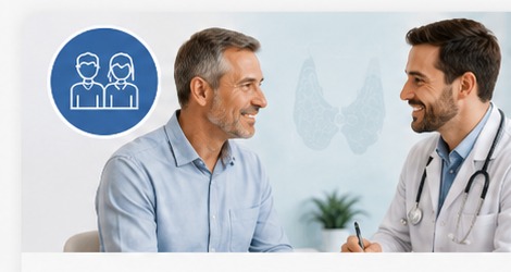 Médico em consulta endocrinológica com paciente adulto